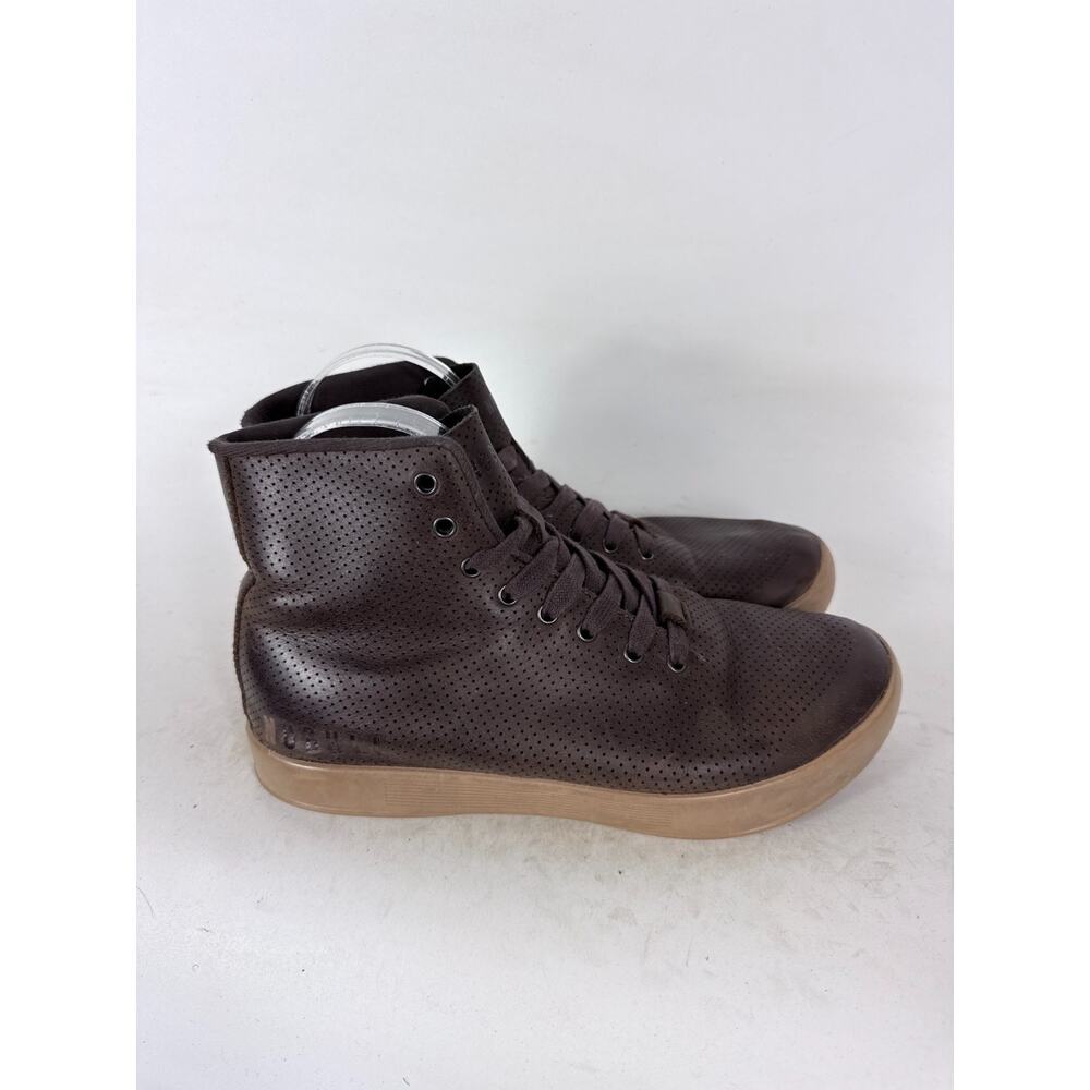 Nobull Perforated Leather High-Top Trainers Sneakers Women's 8 Brown Lace-Up - Picture 2 of 10